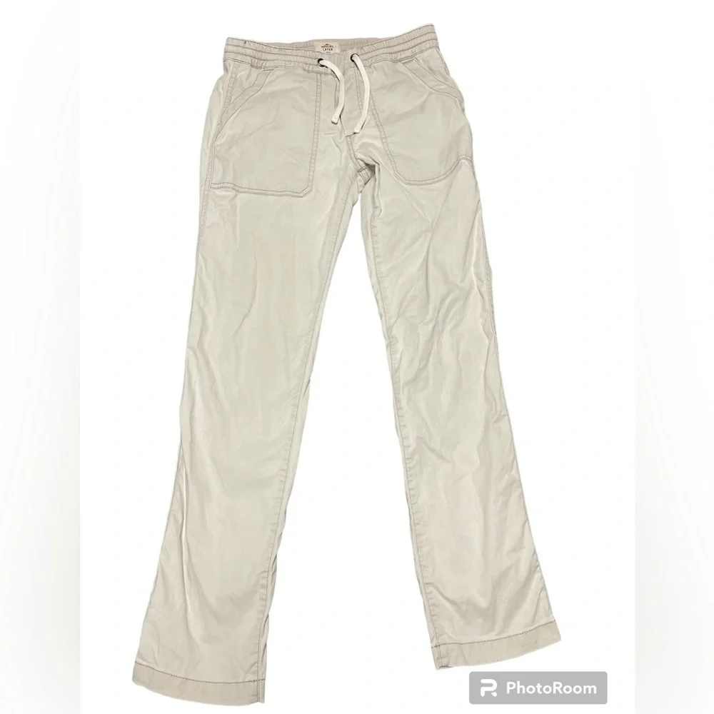 Marine Layer Women's Straight Leg Drawstring Pants in Light Beige - Picture 2 of 6